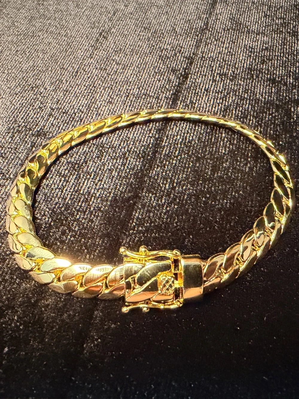Miami Cuban 8in 7.5MM 14K Stamped Gold Filled Bracelet W/Box Lock BRAND NEW.